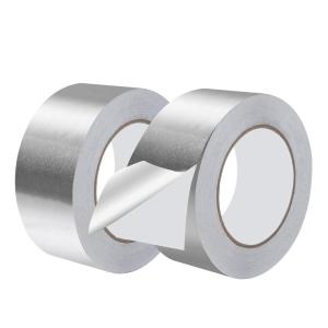 1 Rouleau de Ruban Aluminium 75 mm x 50 m Ruban Adhésif Alu Autocollant Argenté Résistant à la Chaleur pour Isolation de Tuyaux et Climatisation(50 mm x 50 m)