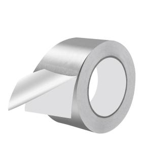 1 Rouleau de Ruban Aluminium 75 mm x 50 m Ruban Adhésif Alu Autocollant Argenté Résistant à la Chaleur pour Isolation de Tuyaux et Climatisation(75 mm x 50 m)