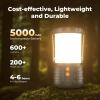 2 Pack Lanterne Camping, Lanternes LED Rechargeables 5000mAh Lumière d&rsquo;Urgence pour Pannes de Courant, 3 Couleurs, Portable Étanche IPX4 pour Tente de Camping Maison Exterieur ou Randonnée Ouragan(Noir – 2 Pack)