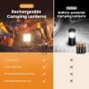 2 Pack Lanterne Camping, Lanternes LED Rechargeables 5000mAh Lumière d&rsquo;Urgence pour Pannes de Courant, 3 Couleurs, Portable Étanche IPX4 pour Tente de Camping Maison Exterieur ou Randonnée Ouragan(Noir – 2 Pack)