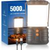 2 Pack Lanterne Camping, Lanternes LED Rechargeables 5000mAh Lumière d&rsquo;Urgence pour Pannes de Courant, 3 Couleurs, Portable Étanche IPX4 pour Tente de Camping Maison Exterieur ou Randonnée Ouragan(Noir – 1 Pack)