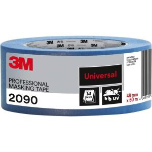 3M Ruban de Masquage Professionnel 2090, Multi-surfaces – 1 Rouleau, 48 mm x 50 m, Bleu – Universel, Résistant aux UV, Usage Intérieur et Extérieur(48 mm x 50 m)