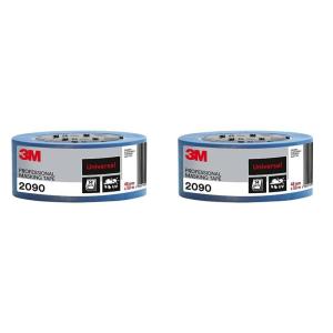 3M Ruban de Masquage Professionnel 2090, Multi-surfaces – 1 Rouleau, 48 mm x 50 m, Bleu – Universel, Résistant aux UV, Usage Intérieur et Extérieur(48 mm x 50 m (Lot de 2))