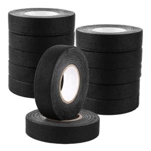 10 Pièces Ruban Isolant Electrique, 19 mm x 15 m, Ruban de Câbles, scotch isolant électrique, Résistant à la Chaleur Rubans, scotch electricien, Ruban Adhésif Isolant Noir, scotch tissu noir