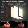25cm*20cm Lumiere Photo, Lot de 2Panneau d&rsquo;Éclairage Vidéo LED Kit 2800-6500 K avec USB/Support de téléphone, 185cm Kit D&rsquo;éclairage de Photographie à Intensité Variable pour Portrait/TikTok (2 Pack)(1 PACK)
