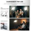 25cm*20cm Lumiere Photo, Lot de 2Panneau d&rsquo;Éclairage Vidéo LED Kit 2800-6500 K avec USB/Support de téléphone, 185cm Kit D&rsquo;éclairage de Photographie à Intensité Variable pour Portrait/TikTok (2 Pack)(2 PACK)