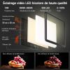 25cm*20cm Lumiere Photo, Lot de 2Panneau d&rsquo;Éclairage Vidéo LED Kit 2800-6500 K avec USB/Support de téléphone, 185cm Kit D&rsquo;éclairage de Photographie à Intensité Variable pour Portrait/TikTok (2 Pack)(2 PACK)