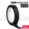 2 Packs Masking Tape, Ruban Masquage Peinture 15mm x 50m, Idéal Pour Décoration Intérieure, Lignes Nettes Sans Coulure Sur Murs, Portes Et Plinthes（Vert）(Noir)