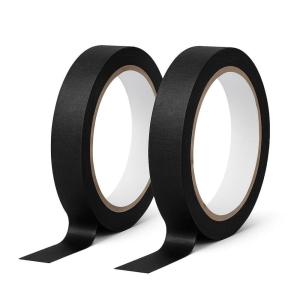 2 Packs Masking Tape, Ruban Masquage Peinture 15mm x 50m, Idéal Pour Décoration Intérieure, Lignes Nettes Sans Coulure Sur Murs, Portes Et Plinthes（Vert）(Noir)