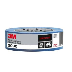 3M Ruban de Masquage Professionnel 2090 Multi-surfaces – 1 Rouleau, 36 mm x 50 m, Bleu – Universel, Résistant aux UV, Usage Intérieur et Extérieur(36mm)