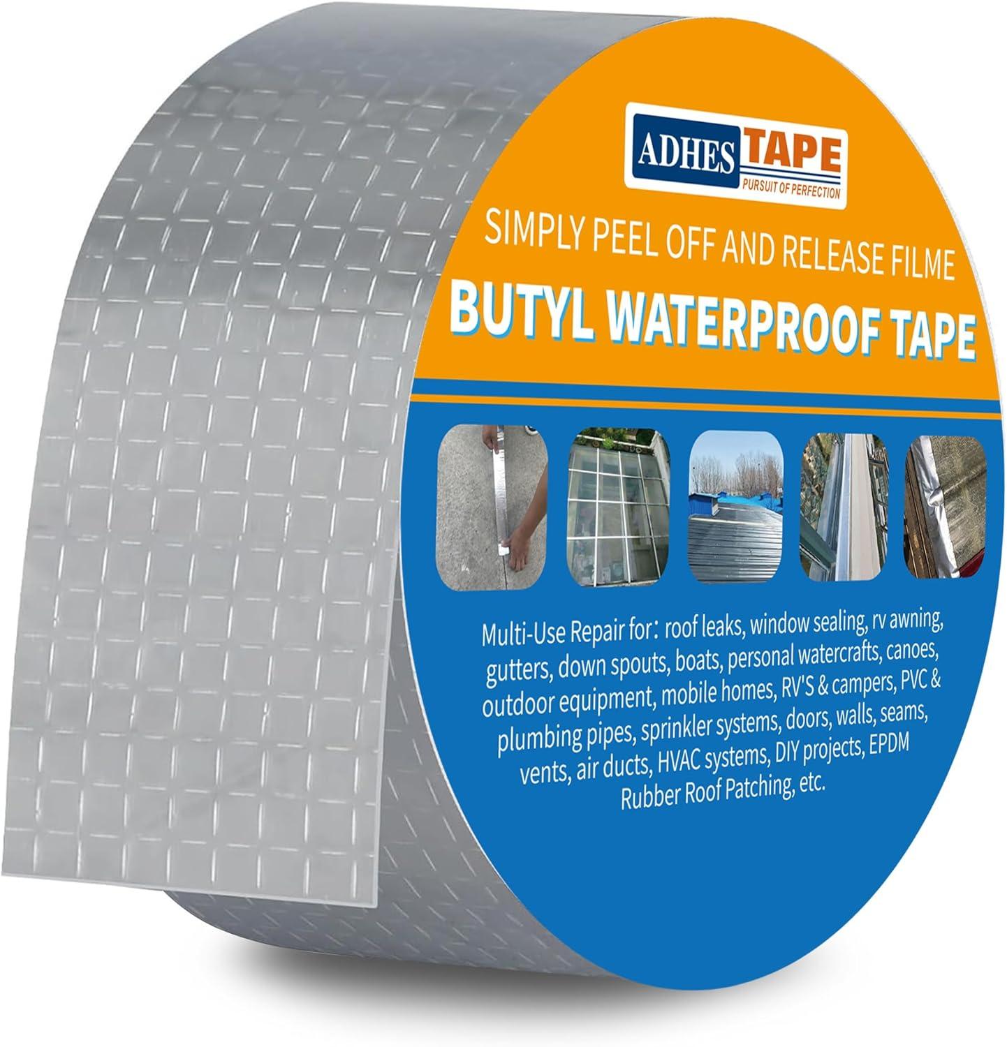 image:imageADHES Ruban Butyle Ruban Tanche En Butyle Butyle En Aluminium Bande DTanchIt Ruban AdhSif Aluminium Haute Temperature Ruban De RParation Pour FaAdes Toiture 50mm x 5m1Rouleau5 cm x 5 m 1 Roll