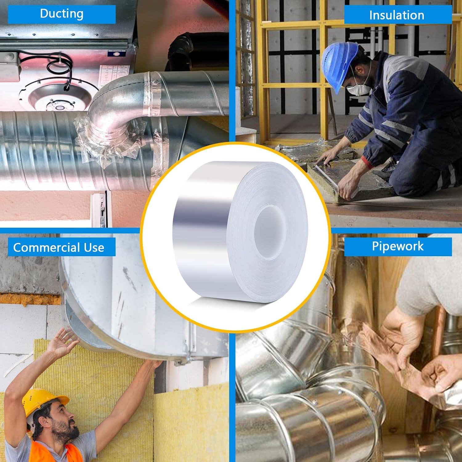 image:imageRuban adhsif aluminium Ruban adhsif rsistant la chaleur pour les tempratures leves et basses tanche leau robuste idal pour les rparations durables 50 mm x 50 m