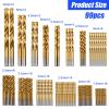 99 Pièces Coffret Foret Bois Hélicoïdaux, Foret Metal Revêtus de Titane, Ø1.5-10mm Foret Perceuse set, Forage pour Bois et Plastique (99)(99)