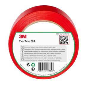 3M Ruban adhésif vinyle 764 usage général, rouge, 50 mm x 33 m(50mm x 33M)