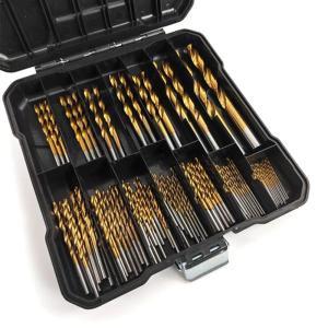 99 Pièces Coffret Foret Bois Hélicoïdaux, Foret Metal Revêtus de Titane, Ø1.5-10mm Foret Perceuse set, Forage pour Bois et Plastique (99)(99)