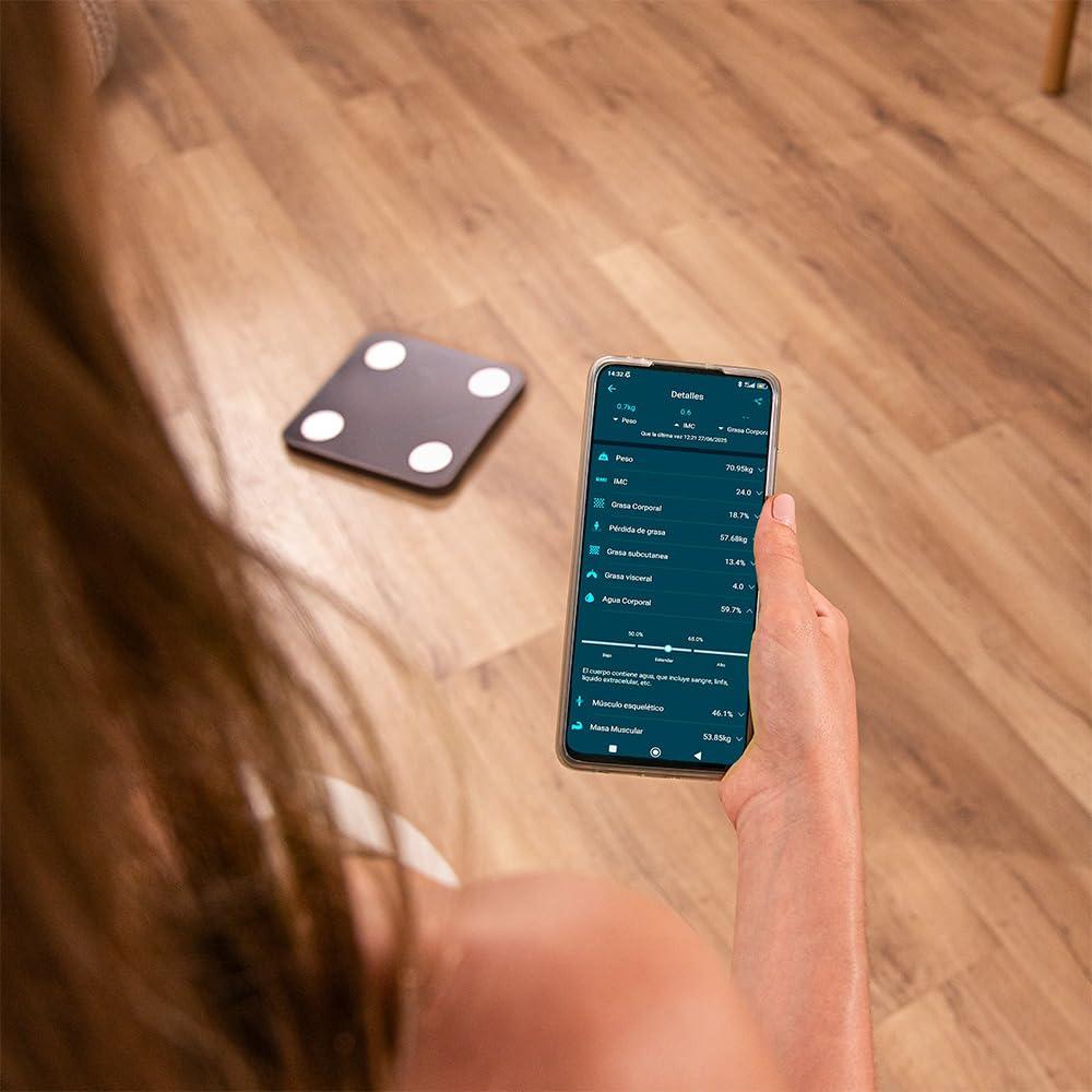 image:imageCecotec Mtre Ruban Numrique avec Bluetooth cran LED et APP Surface Precision Body Surveillez vos Mesures Corporelles Synchronisation Facile avec votre Smartphone Fonction de PersonnalisationPrecision Smart