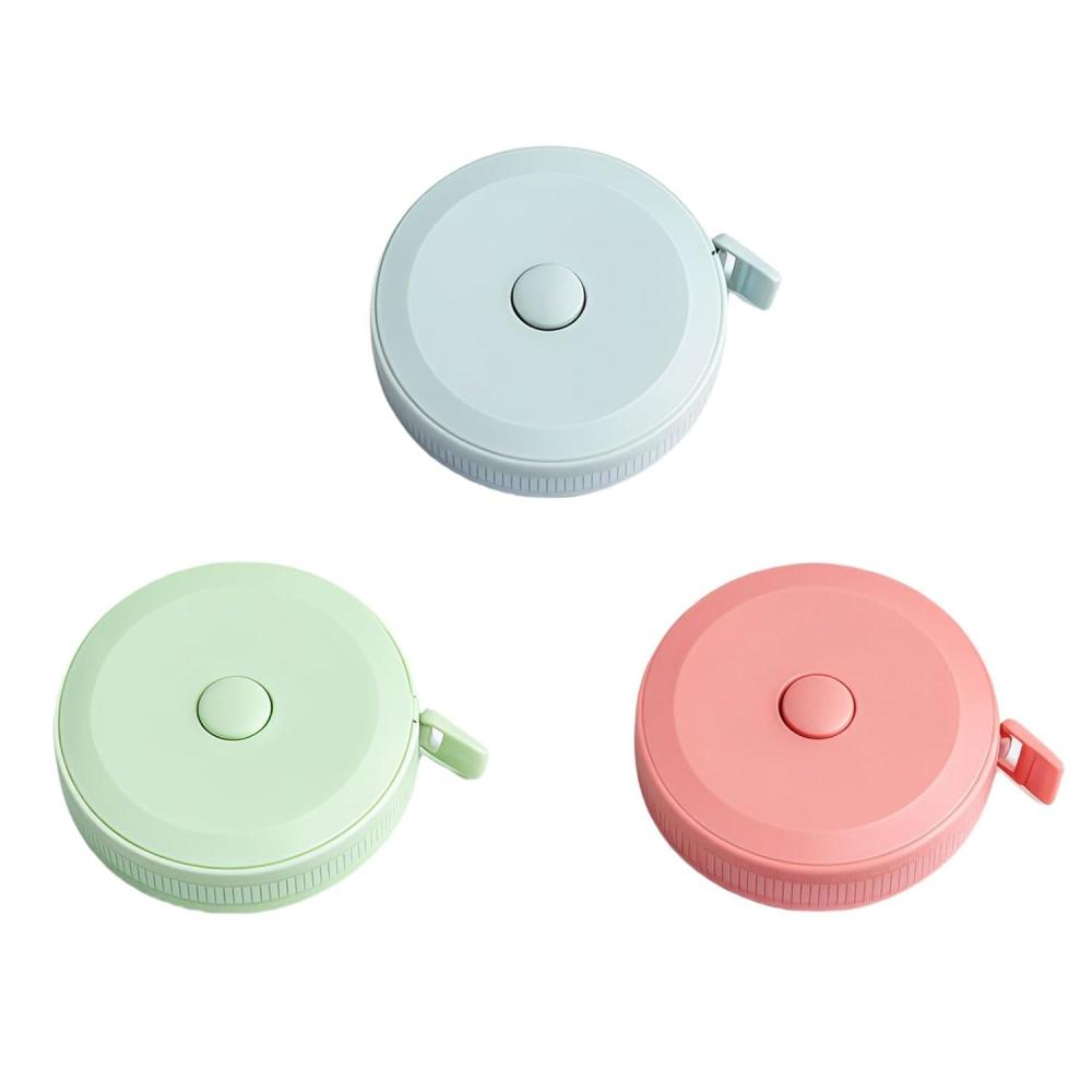 image:image3 PCS Metre Ruban Couture Mettre Corps Mtres Ruban Rtractables de 15 m Mesurer Double Face Souple en Fibre de Verre pour Couture Bricolage et Mesure du CorpsBleu vert rose