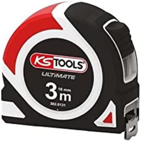 image:imageKS Tools 3020131 Mtre ruban Mtre ruban 3m 3x16 mm Fabriqu en bimatire Enrouleur et arrt automatique Ruban laqu blanc3 m
