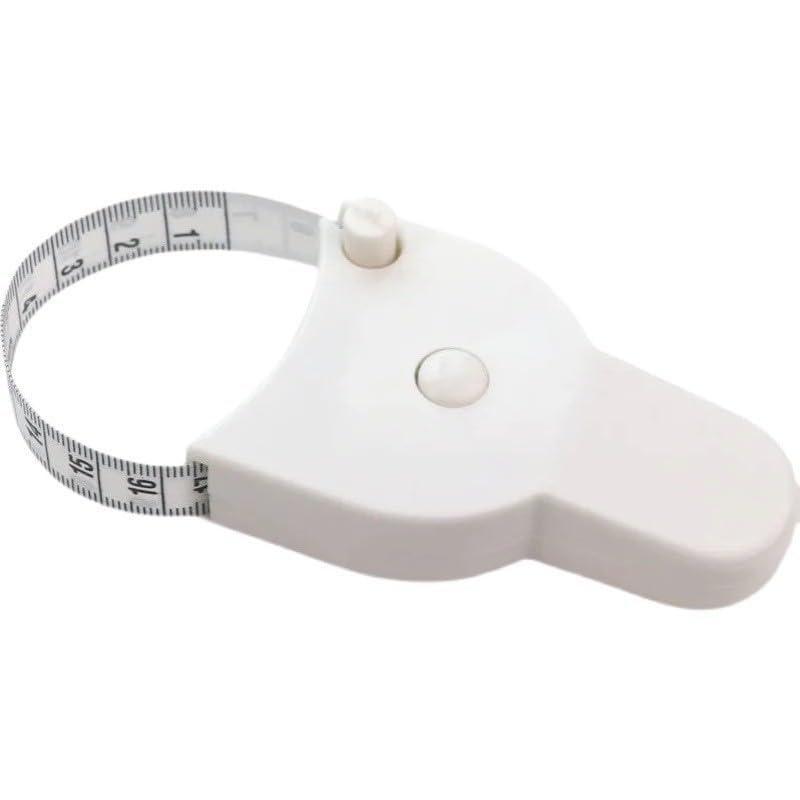 image:imagekinoco Mtre ruban pour mesures corporelles 150 cm Rtractable Blanc Systme de verrouillage boutonpoussoir Pour mesures corporelles blancblanc