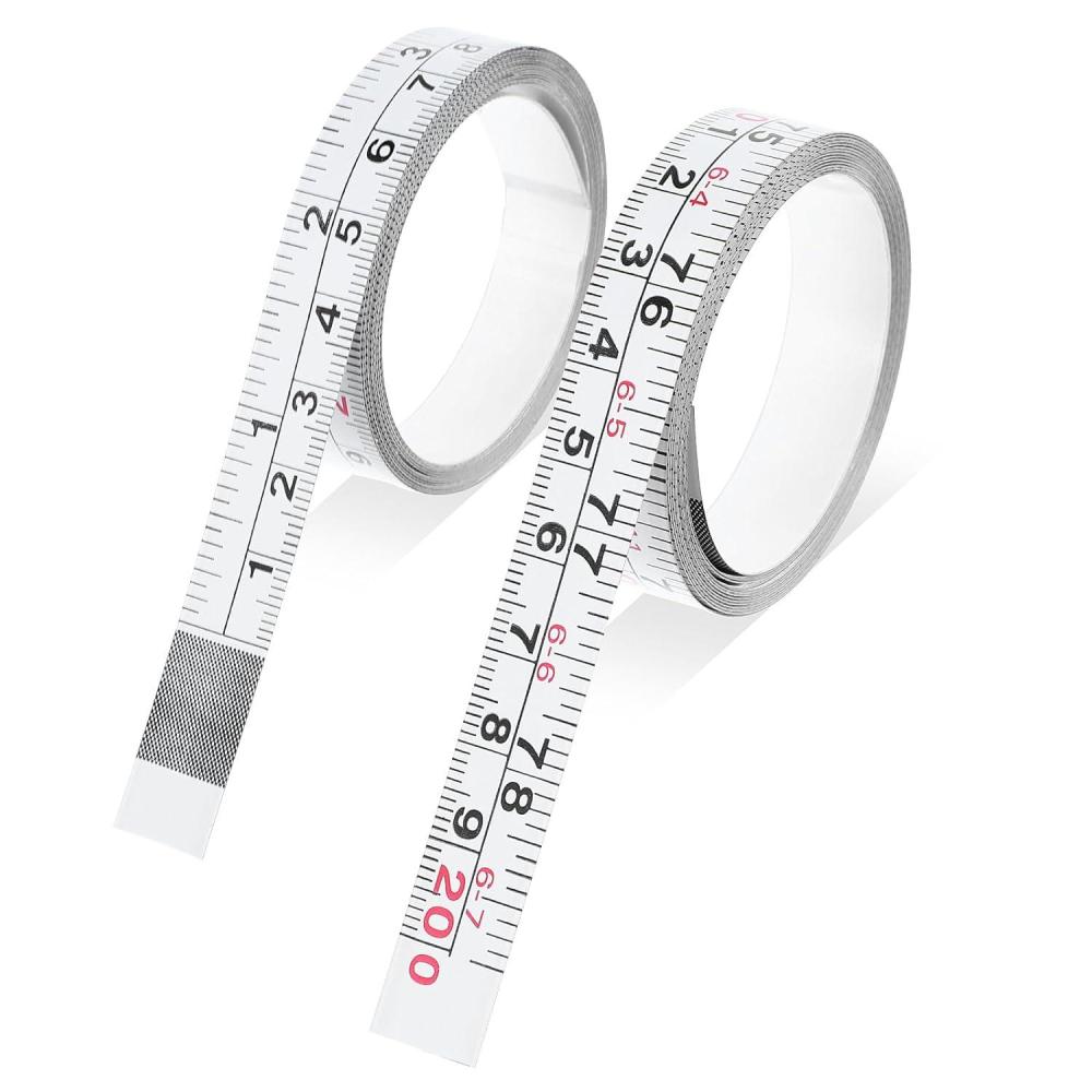 image:imageLot de 2 mtres ruban autoadhsifs 2 m mtriques 3 spcifications gauche vers droite droite vers gauche en acier carbone mtre ruban gradu pour mesures tablis de menuiserie tables