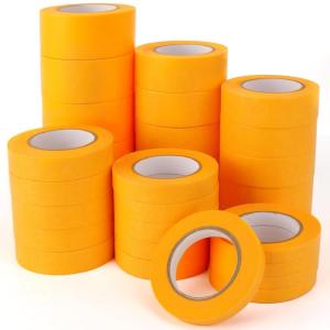 30 Rouleaux Ruban de Masquage pour Peindre et Masquer – 8/12/15/20/24/30 mm x 20 m – Ruban Adhésif de Masquage – Résistant aux Hautes Températures (Orange) – Ruban Adhésif Polyvalent pour Décoration(30 Rouleaux)