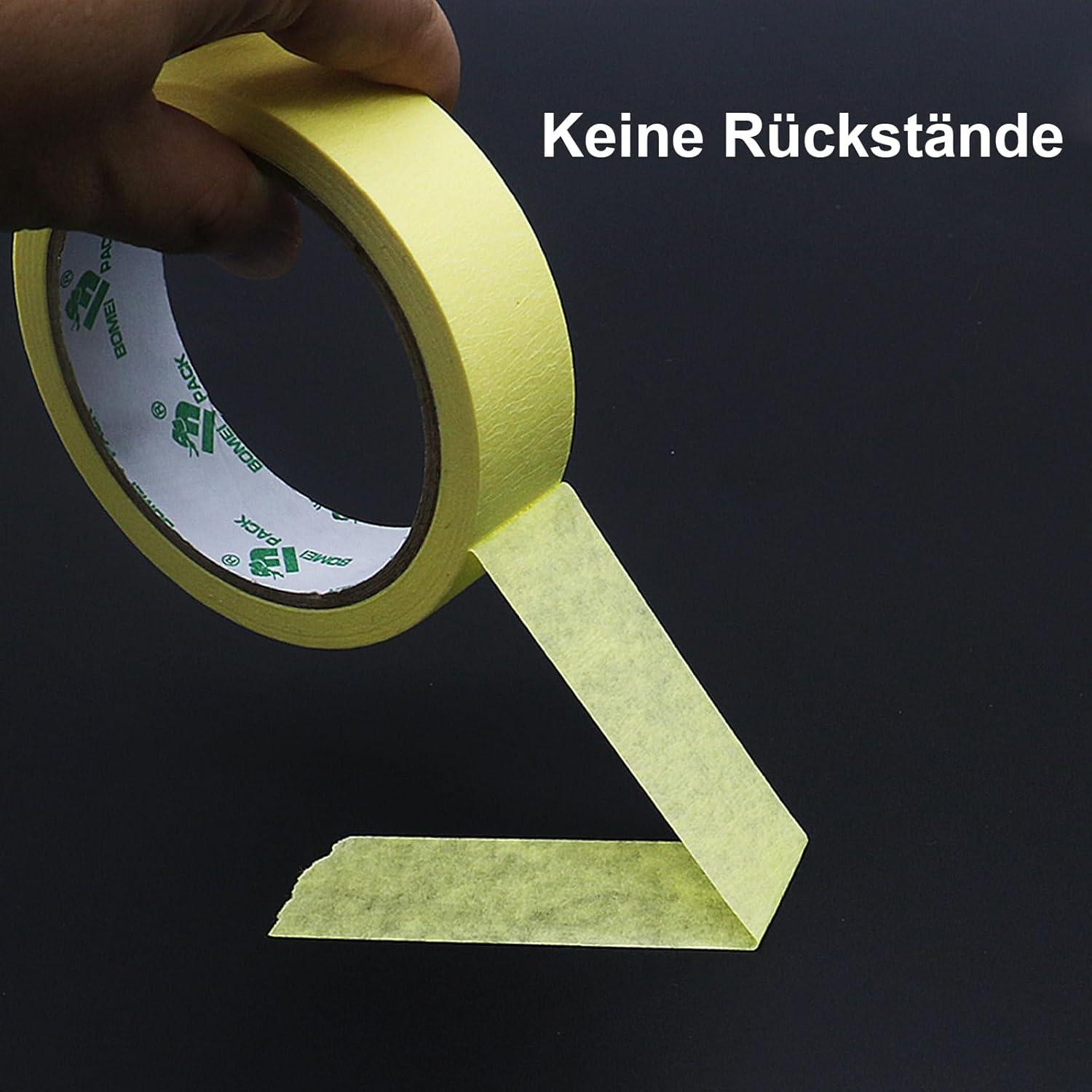 image:imageBOMEI PACK Lot de 2 rouleaux de ruban de masquage universel Jaune 48 mm x 50 m Pour travaux de peintureJaune3
