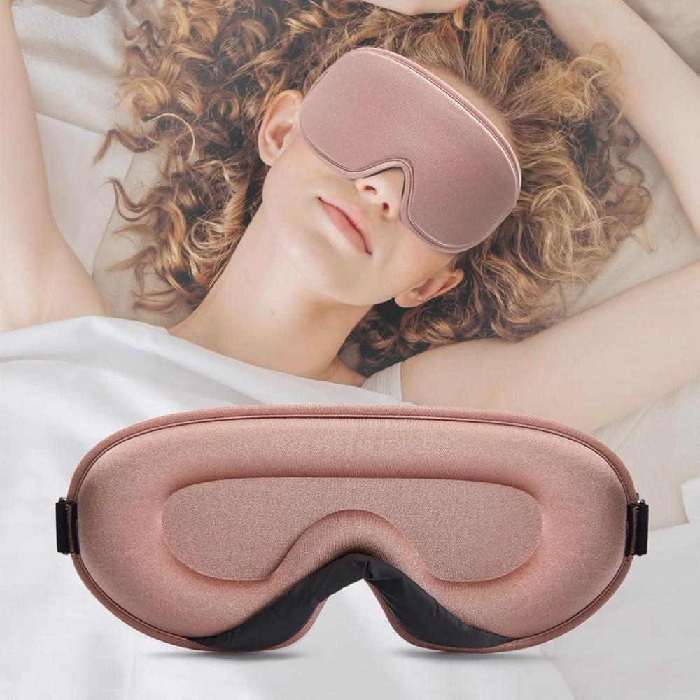 image:imageMasque de Nuit 3D Masque de Sommeil 100 AntiLumire Cache Yeux pour Dormir avec Bande Rglable pour Dormir les Siestes la Mditation les VoyagesRose