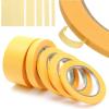 1 rouleau de ruban de masquage de 10 mm x 50 m pour bricolage, peinture, décoration, garage, carrosserie, artisanat, sans résidus, (10 mm x 50 m, jaune)(jaune)