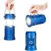 1 x Lampes de Poche Solaires pour Lanterne de Camping – Lampe de Tente Rechargeable USB Pliable, Éclairage LED D&rsquo;urgence avec 2 Modes D&rsquo;alimentation Prenant en Charge la Charge du Téléphone(Bleu)