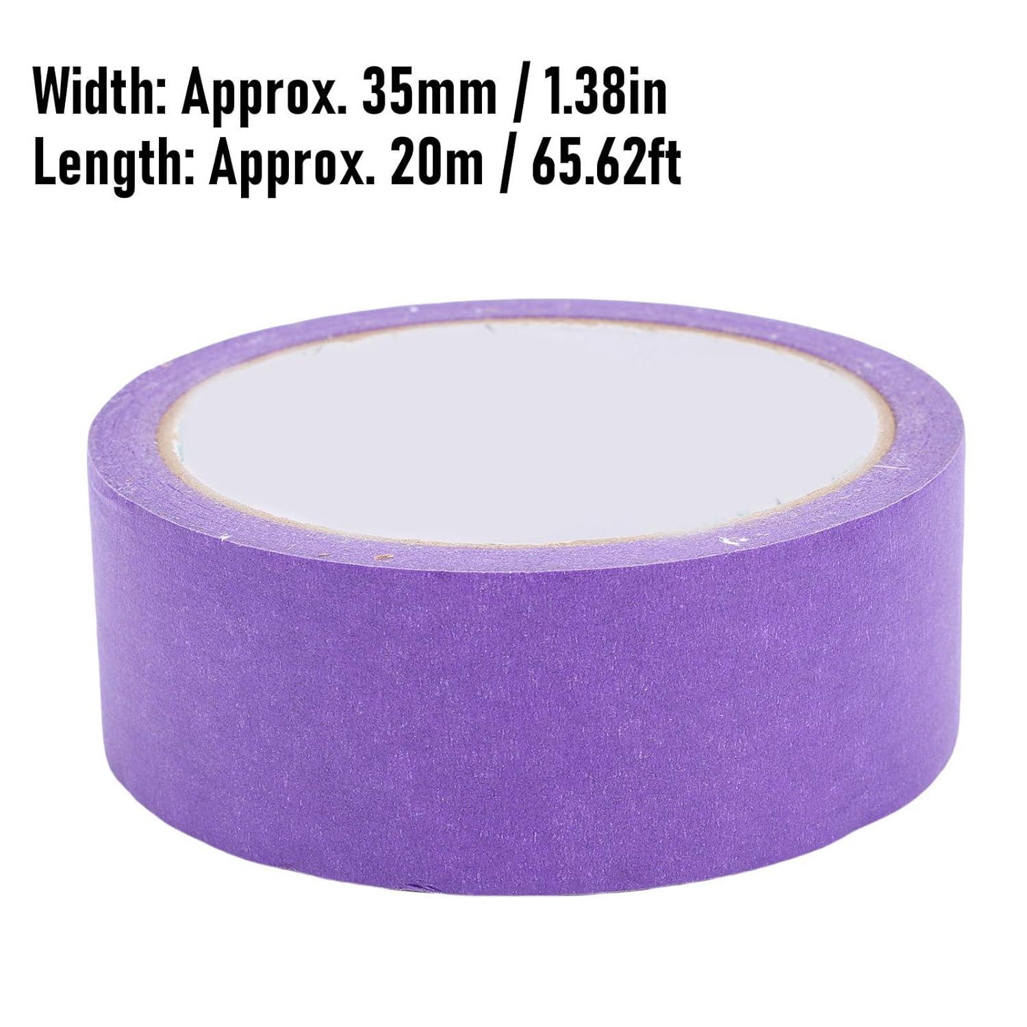 image:imageLot de 4 Rubans de Masquage 4 Cm X 20 M Ruban Adhsif en Papier Crpon Facile Enlever Ruban de Peintre pour Peinture Automobile Maison Bureau Papeterie Scolaire Arts BLUEPURPLE
