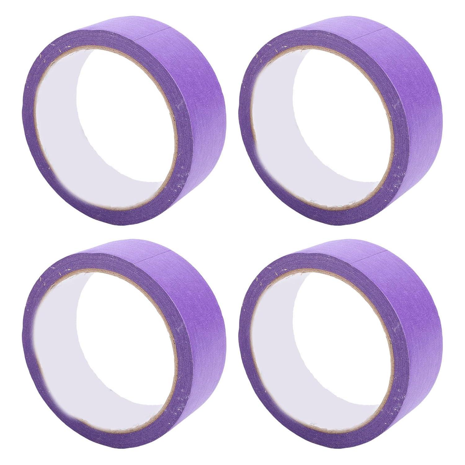 image:imageLot de 4 Rubans de Masquage 4 Cm X 20 M Ruban Adhsif en Papier Crpon Facile Enlever Ruban de Peintre pour Peinture Automobile Maison Bureau Papeterie Scolaire Arts BLUEPURPLE