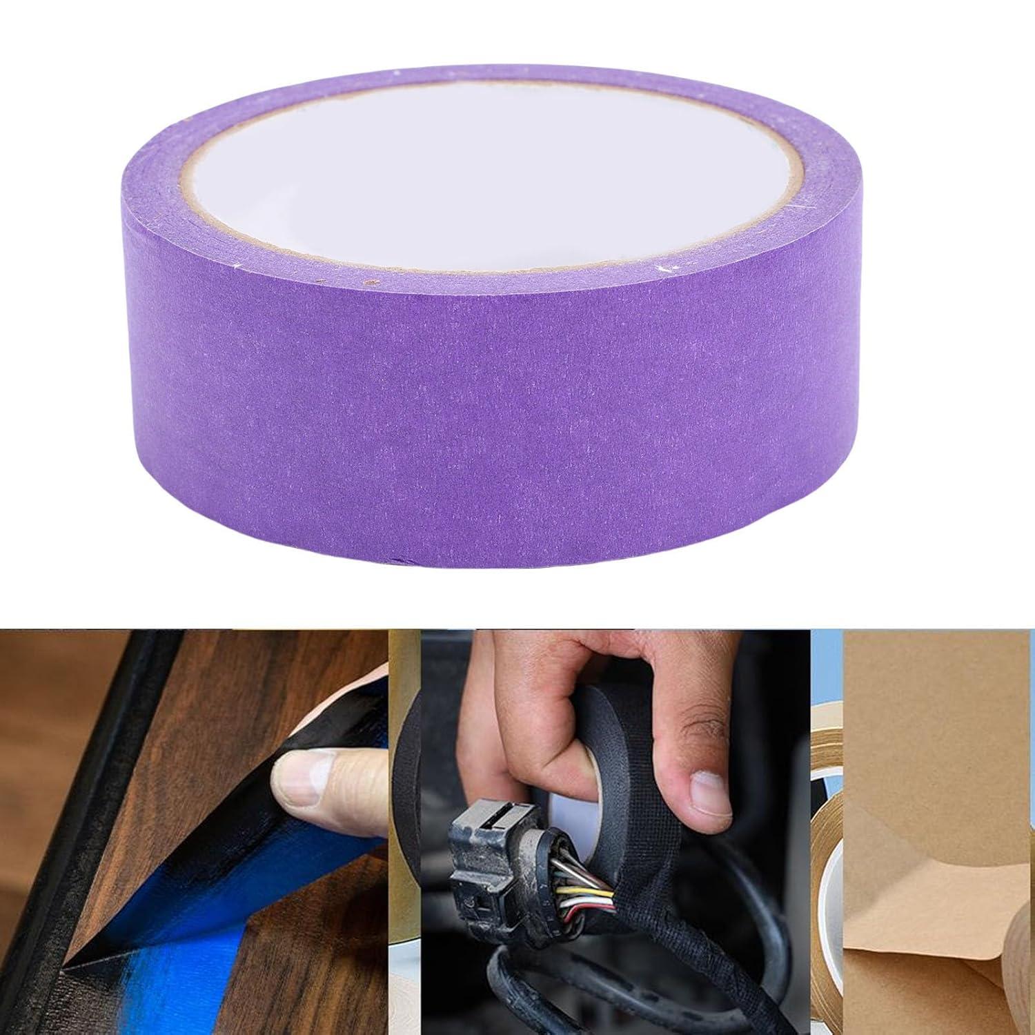 image:imageLot de 4 Rubans de Masquage 4 Cm X 20 M Ruban Adhsif en Papier Crpon Facile Enlever Ruban de Peintre pour Peinture Automobile Maison Bureau Papeterie Scolaire Arts BLUEPURPLE
