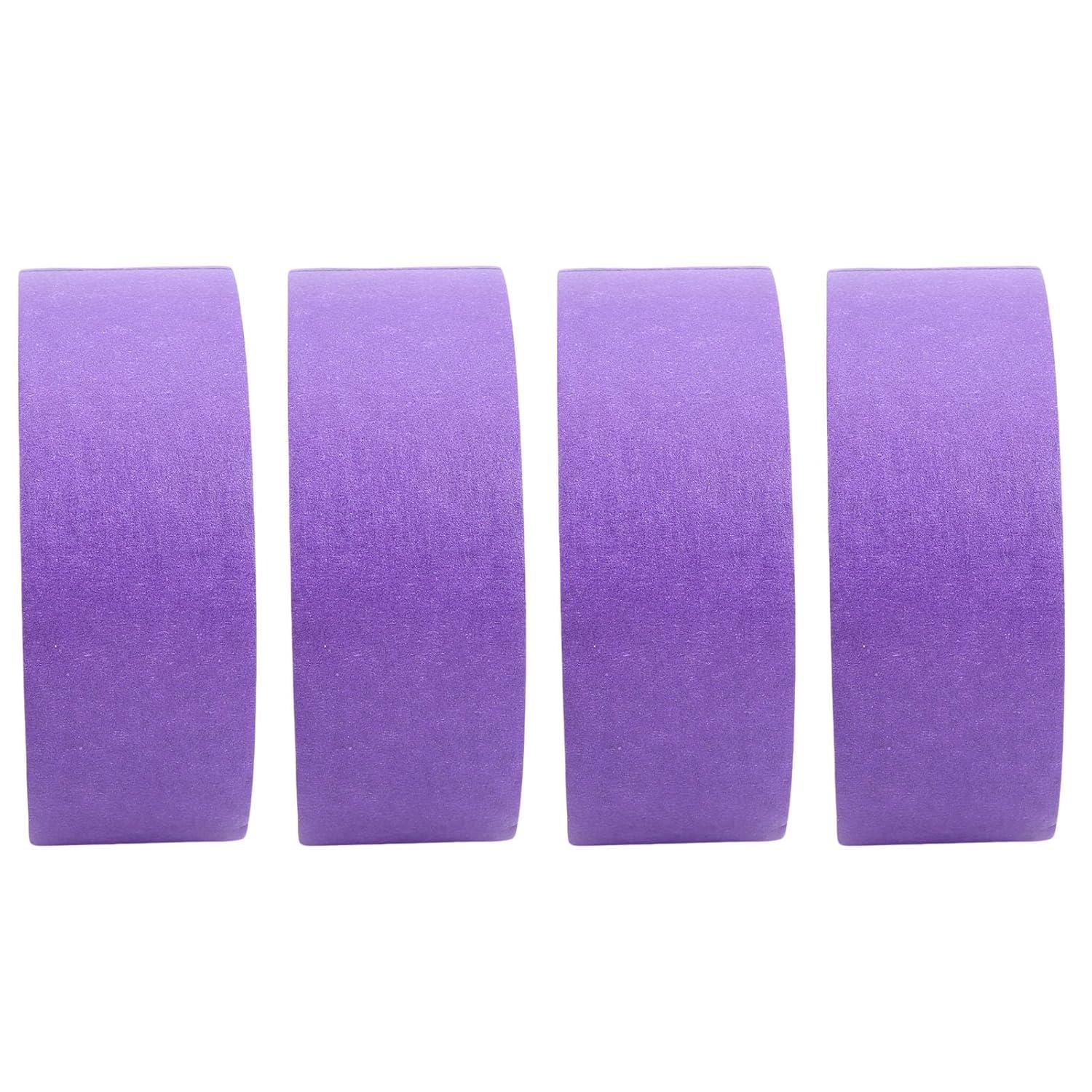 image:imageLot de 4 Rubans de Masquage 4 Cm X 20 M Ruban Adhsif en Papier Crpon Facile Enlever Ruban de Peintre pour Peinture Automobile Maison Bureau Papeterie Scolaire Arts BLUEPURPLE