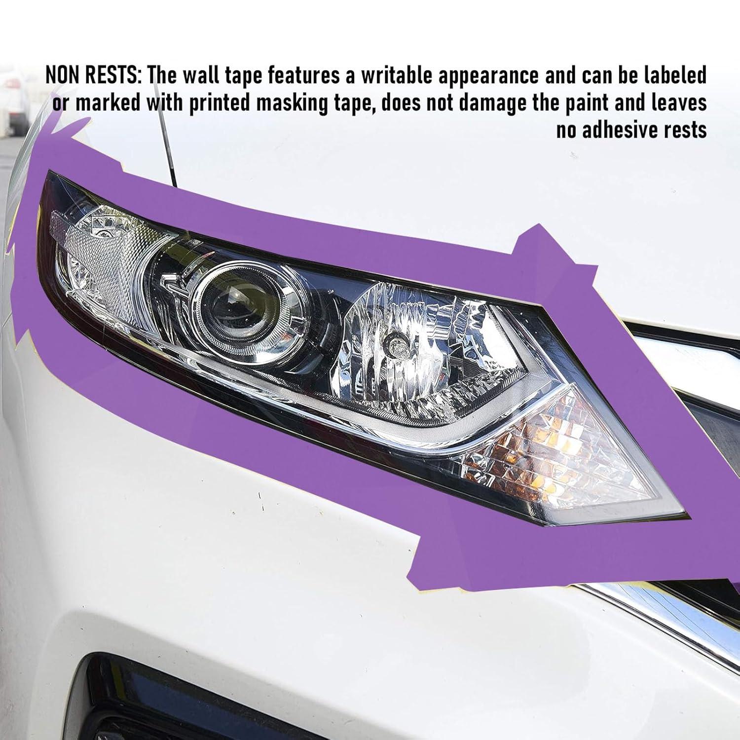 image:imageLot de 4 Rubans de Masquage 4 Cm X 20 M Ruban Adhsif en Papier Crpon Facile Enlever Ruban de Peintre pour Peinture Automobile Maison Bureau Papeterie Scolaire Arts BLUEPURPLE