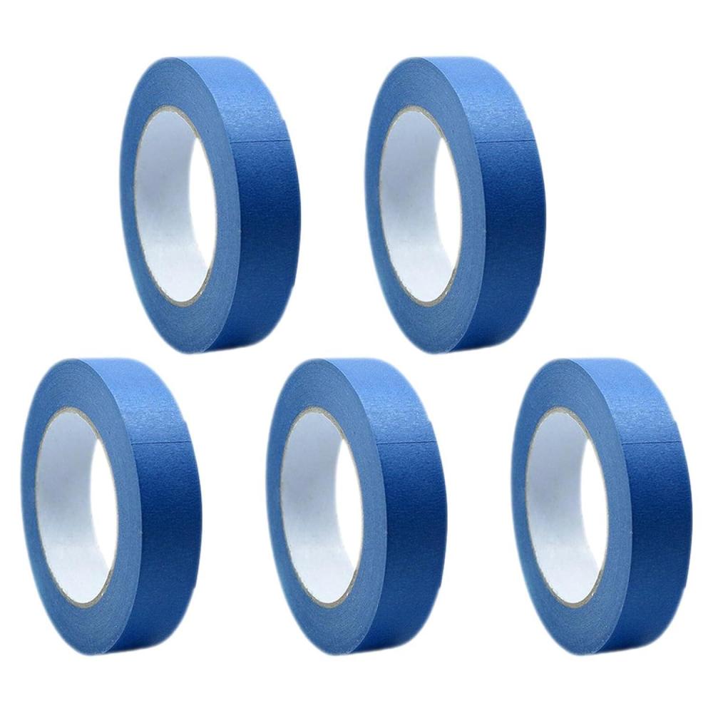 image:imageAnneome Ruban de Masquage Fin Bleu 1 CM X 20 M Lot de 5 Rouleaux Adhsif pour Peinture Murale et Automobile Fournitures de Peinture Prcises pour Dcoration et Finition