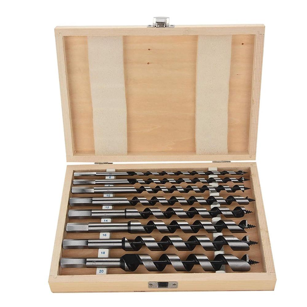 image:imageJeu de Forets Professionnels Mtalliques et Bois 8 Pices Hlicodaux et Tarire 620 mm Long Faisceau Robuste