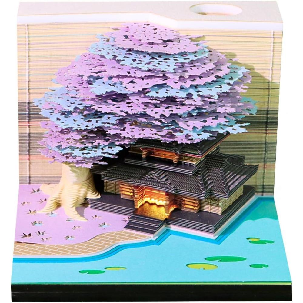 image:imageCalendrier de bureau 3D 2026 avec lumire LED mmo cratif dchirable pour dcoration de bureau et de maison papier sculpt sur papier blocnotes autocollant pour cadeaux de Nol Nouvel An violetviolet