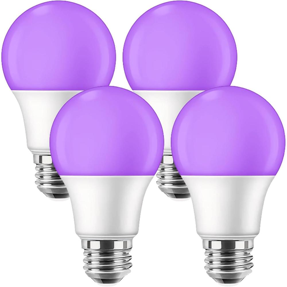 image:imageLot de 4 ampoules lumire noire UV 9 W E27 LED UV 385400 nm Ampoule lumire noire Ampoule UV E27 clairage de fte pour fte discothque club bar
