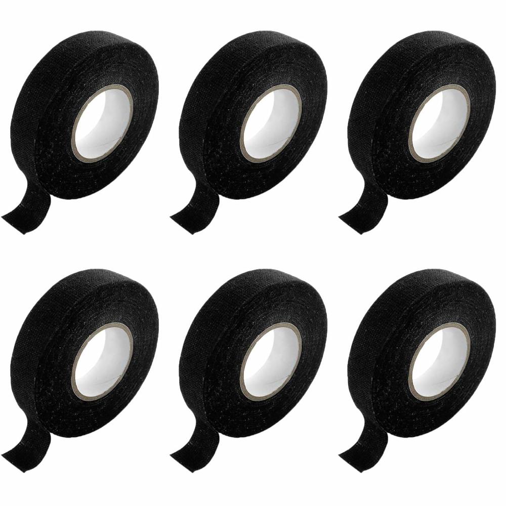 image:imageRuban Isolant Electrique 2pcs Ruban Adhsif Isolant Noir Ruban de Tissu Automobile Haute Viscosit Ruban Chiffon de Voiture Scotch Noir pour de Cblage Ddie Haute Temprature pour Voiture 19mm15mNoir