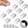 10 Pcs Mini Lumières LED pour Maison de Poupée, Mini Lampe Led avec Batterie, Lumières à Faire Soi-Même, Petite Lampe LED pour Bricolage Artisanal Vitrines Maison de Poupée Blocs de Construction(Blanc)