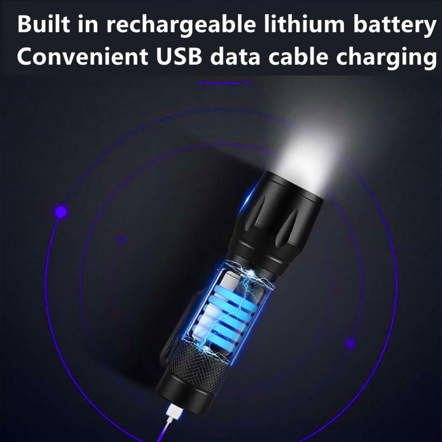 image:imageGnrique clairage Lampe de poche LED lampe de poche rechargeable tanche durable avec modes dclairage avancs LED Flashlight rechargeable portative Flashlight
