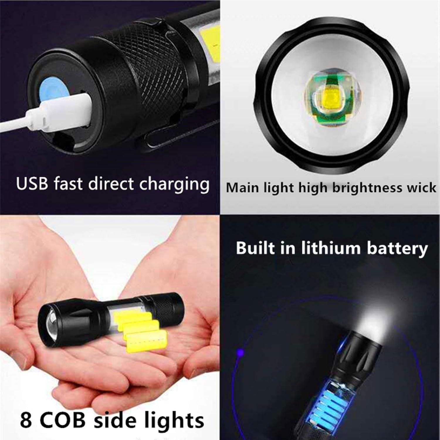 image:imageGnrique clairage Lampe de poche LED lampe de poche rechargeable tanche durable avec modes dclairage avancs LED Flashlight rechargeable portative Flashlight