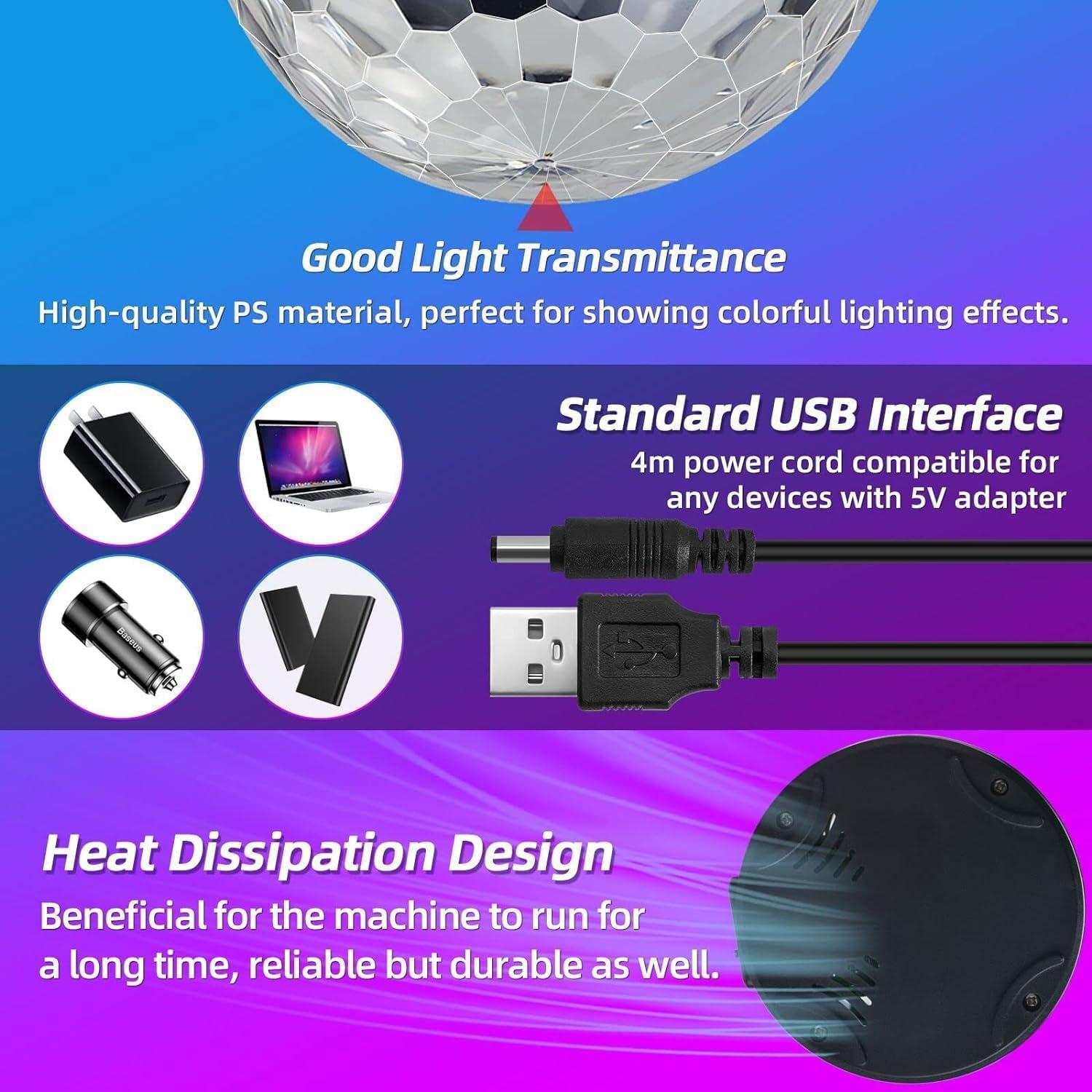 image:imageBoule de Lumire Disco Lumire de Scne LED RVB avec Tlcommande Projecteur Stroboscopique pour Fte Mariage Anniversaire
