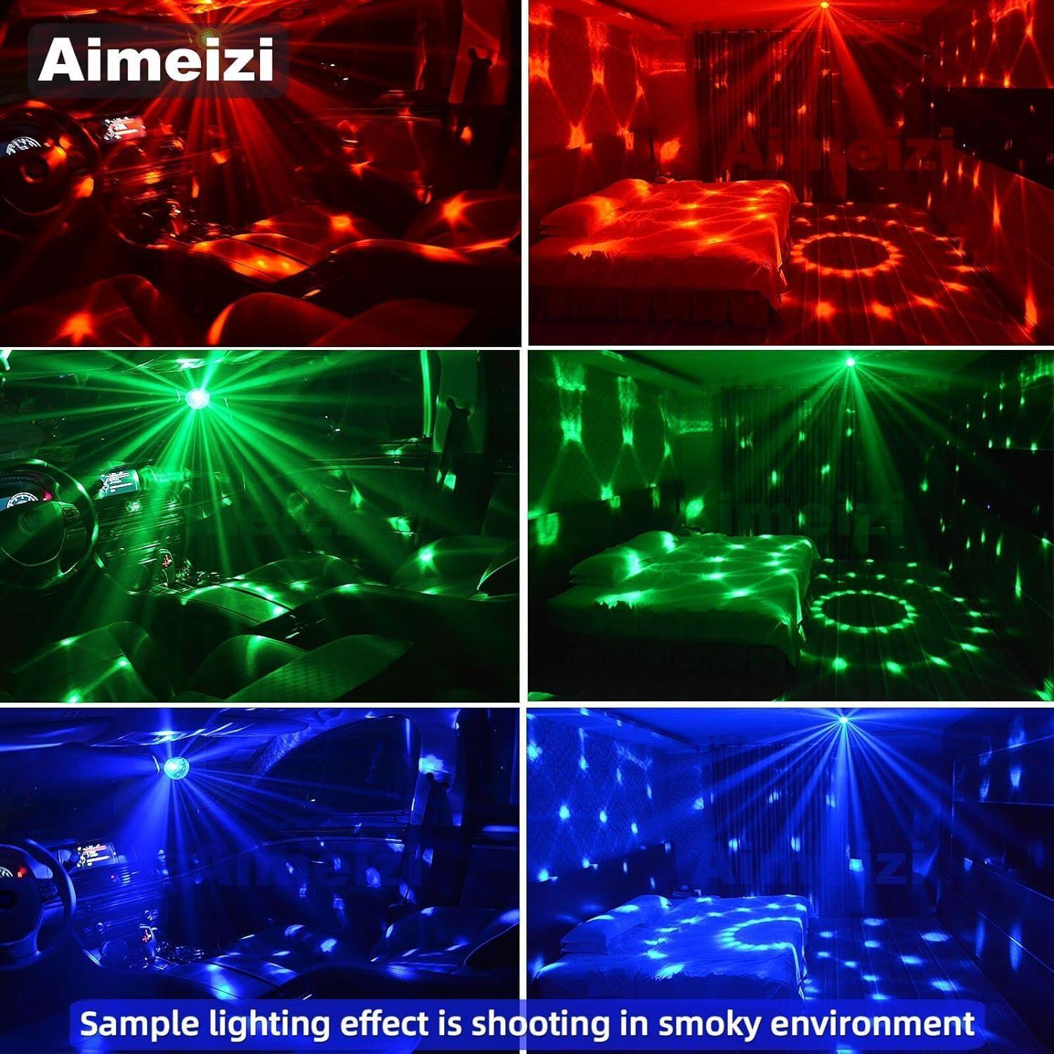 image:imageBoule de Lumire Disco Lumire de Scne LED RVB avec Tlcommande Projecteur Stroboscopique pour Fte Mariage Anniversaire