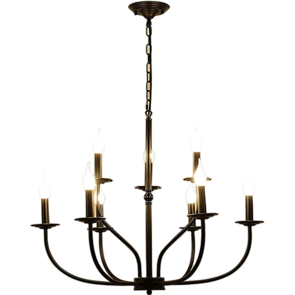 image:imageLustre de Ferme Moderne Noir Lustre Industriel Bougies 8 lumires Suspension pour Salle Manger Chambre Coucher Foyer Salon certifi UL