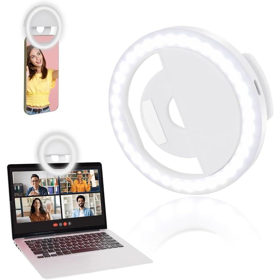 image:imageOSDUE 36 LED Lumire Tlphone pour Selfie LED 3 Modes dclairage ampamp Dimmable Selfie Ring Light Ring Light Tlphone Rechargeable pour Tlphone Portable Tablette Ordinateur Portable CamraA 36 LED