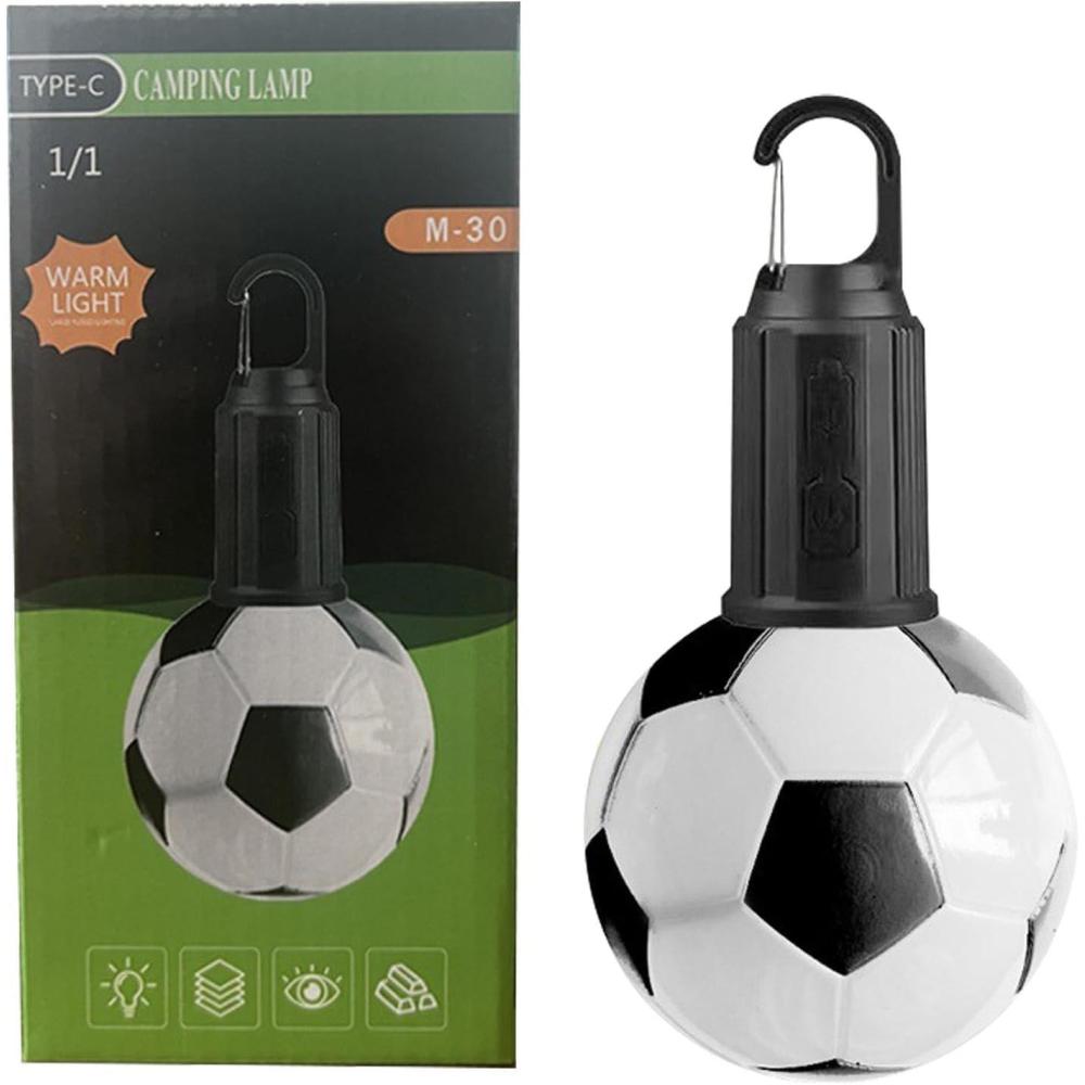 image:imageLampes de camping Lampe de poche de pche au football Lampe torche LED tanche 3 modes Lanterne luminosit rglable pour les urgences CampingNoir