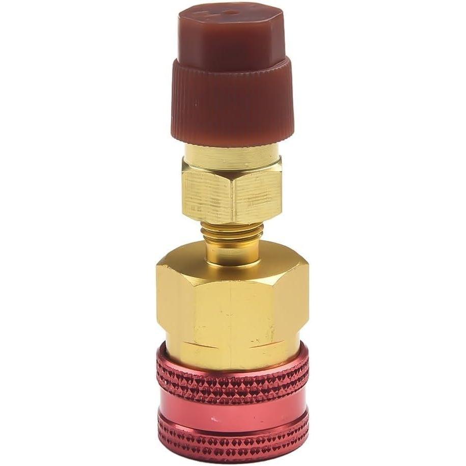 image:imageAdaptateur R1234YF vers R134A AC pour connecteur de coupleur rapide R1234YF pour ensemble de jauges de collecteur CA ct haut et bas coupleur de pression CA automatique en laiton