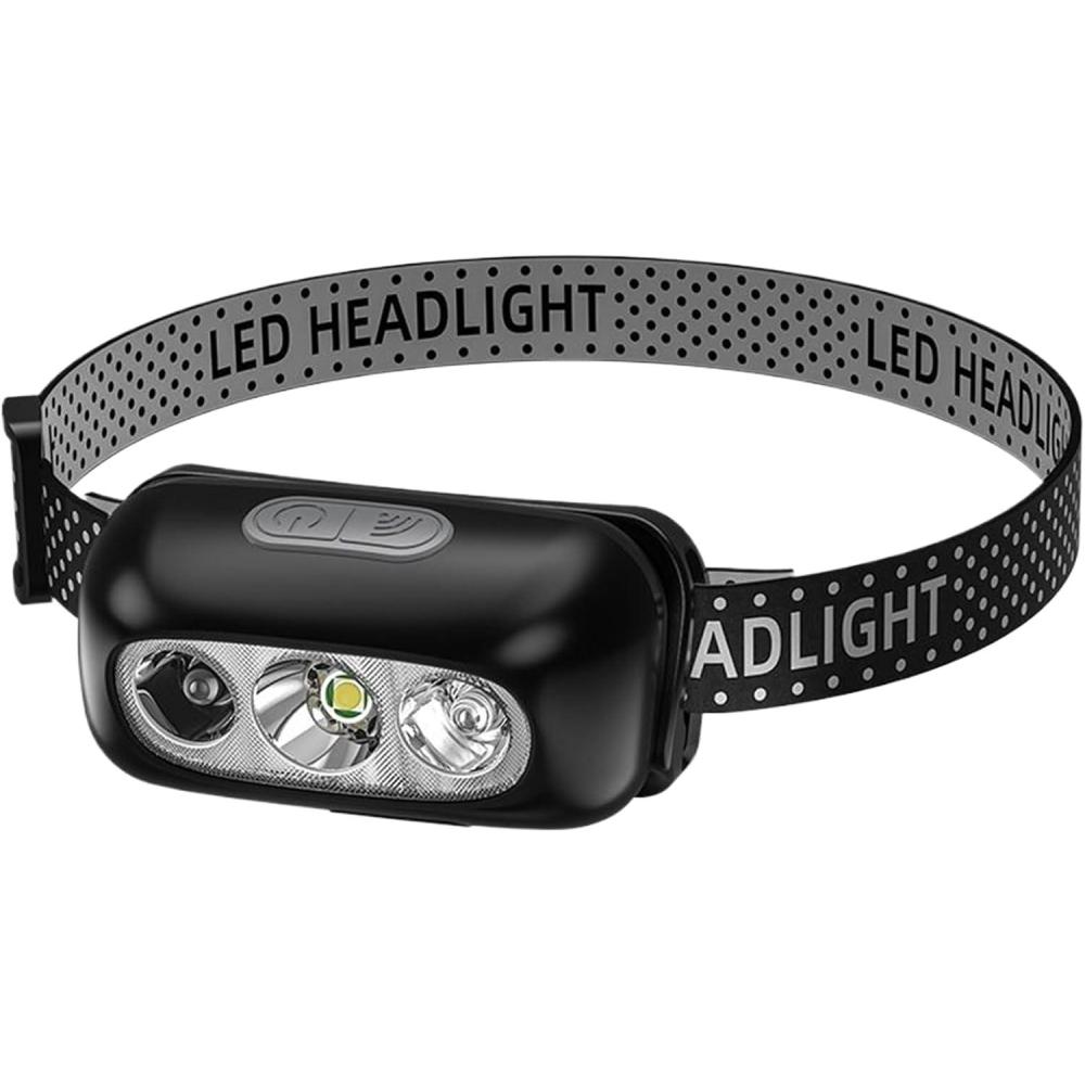 image:imageGnrique Lampe Frontale Frontale Bandeau 3 Modes tanche avec Dtecteur de Mouvement pour Camping Randonne Vlo Pche Course TravailUn