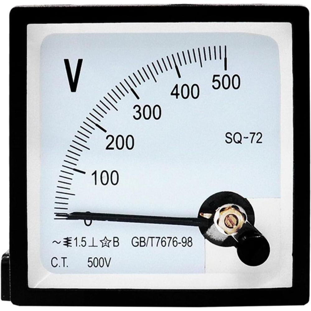 image:imageVoltmtre CA avec pointeur SQ72V 250 V 300 V 450 V 500 V jauge de panneau 72 x 72 mm prcision du voltmtre 15 450 V250 V